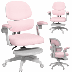 JOYLDIAS Schreibtischstuhl Kinder Ergonomischer, Kinderstuhl mit Verstellbarer Rückenlehne & Übergroß Fußablage, Bürostuhl Kinder Drehstuhl mit klappbarer Armlehnen, Stuhl Für Kinder & Jugendliche Rosa Angebot bei HelloDeals