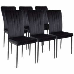 Albatros Esszimmerstühle mit Samt-Bezug 6er Set Modena, Schwarz - Stilvolles Vintage Design, Samt-Bezug, SGS geprüfter Polsterstuhl - Moderner Küchenstuhl, Stuhl Esszimmer oder Esstisch Stuhl Schwarz 6er-Set Angebot bei HelloDeals