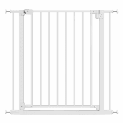 WOLTU Treppenschutzgitter 75–87 cm, Türschutzgitter aus Metall, mit/ohne Bohren, Auto-Close, 90°-Stopp, beidseitig schwenkbar, 2 Riegel, einhändig zu öffnen,Weiß 75-87cm Weiß Angebot bei HelloDeals