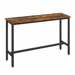 VASAGLE Bartisch, Küchentisch, Küchentresen, rechteckiger Stehtisch, Metallgestell, 40 x 140 x 90 cm, einfacher Aufbau, schmal, Industrie-Design, vintagebraun-tintenschwarz LBT140B01 Rustic Brown 140 cm Angebot bei HelloDeals