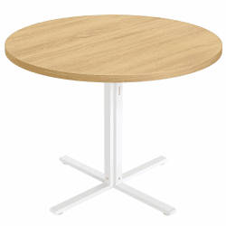 VASAGLE Esstisch rund, Esszimmertisch, klein Küchentisch für 4 Personen, Landhausstil, wasserresistente Oberfläche, 80 cm d, 74,8 cm H, für Esszimmer, Wohnzimmer, goldeichenfarben KDT082Y02 Angebot bei HelloDeals