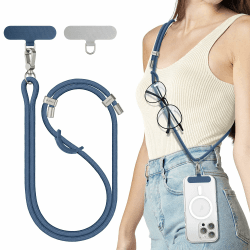 SURPHY Verstellbar Handykette Universal zum Umhängen, Stabil Handyband für Holiday, Outdoor, Reise, Phone Lanyard mit Robuste Haken Kompatibel mit alle Smartphones Kopfhörer, Denim Blau Angebot bei HelloDeals