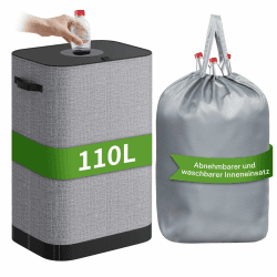 110L Groß Pfandflaschen Sammelbehälter mit Deckel, Flaschensammler Leergut,Recycling -Behälter Leergut & Altglas Aufbewahrung,Pfandflaschen Behälter für Küche Abstellraum Flaschentasche Angebot bei HelloDeals
