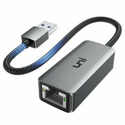 uni USB Ethernet Adapter 3.0 1000Mbps LAN Adapter, USB RJ45 Adapter aus Aluminium und Nylon, treiberfreier Netzwerkadapter für MacBook, Mi Box, Surface, PC, Laptop mit macOS, Win 11/10/ 8.1/8, Linux Angebot bei HelloDeals