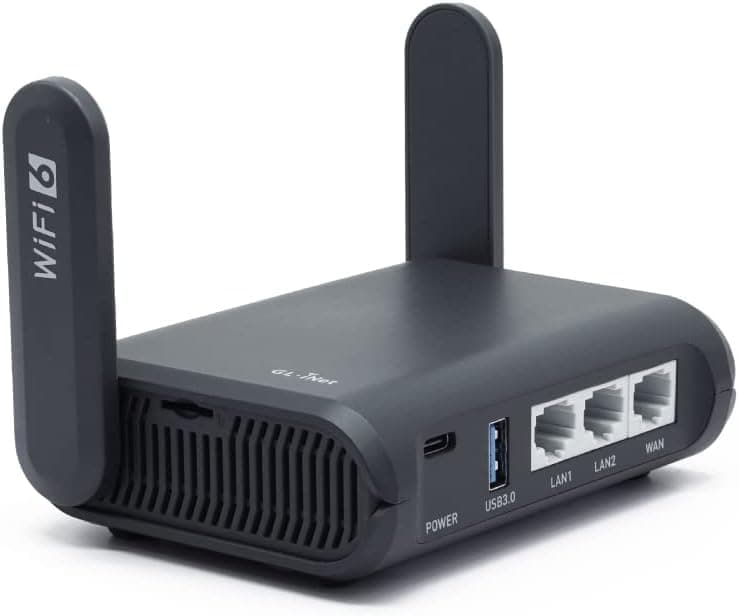 GL.iNet AXT1800 (Slate AX) Mobile Reise-Router, WiFi 6 Router, VPN Mobiler WLAN Router Mobil, Pocket WiFi, 3 x Gigacube Port, Travel WLAN Access Point for Glasfaser Modem, Openwrt/Wireguard/Home Angebot bei HelloDeals