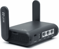 GL.iNet AXT1800 (Slate AX) Mobile Reise-Router, WiFi 6 Router, VPN Mobiler WLAN Router Mobil, Pocket WiFi, 3 x Gigacube Port, Travel WLAN Access Point for Glasfaser Modem, Openwrt/Wireguard/Home Angebot bei HelloDeals