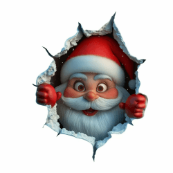 Weihnachten Süßer Weihnachtsmann Wandbrechende Effekt Wandaufkleber-Toilette Selbstklebende Aufkleber #1 29*25cm（1pcs） Angebot bei HelloDeals