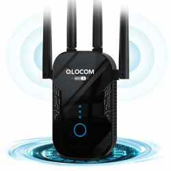 2025 Neuestes WLAN Verstärker WLAN Repeater 1200Mbit/s, Dualband 2.4GHz & 5GHz WiFi Repeater mit WPS, WiFi Internet Booster Kompatibel Allen WLAN Geräten matte black Angebot bei HelloDeals