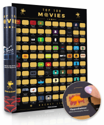 Atlas & Green Top 100 Filme Poster, Ausgewählte Imdb + Bonus Zubehör, Geschenktube Filmposter Aufkleber 100 Movies Scratch Off Poster Angebot bei HelloDeals