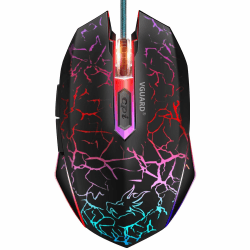VGUARD Gaming Maus, Wired Hohe Präzision Optische Professionelle Wired Gaming Maus mit 6 Tasten/7-Modi LED Design für pro Gamer - Schwarz Angebot bei HelloDeals