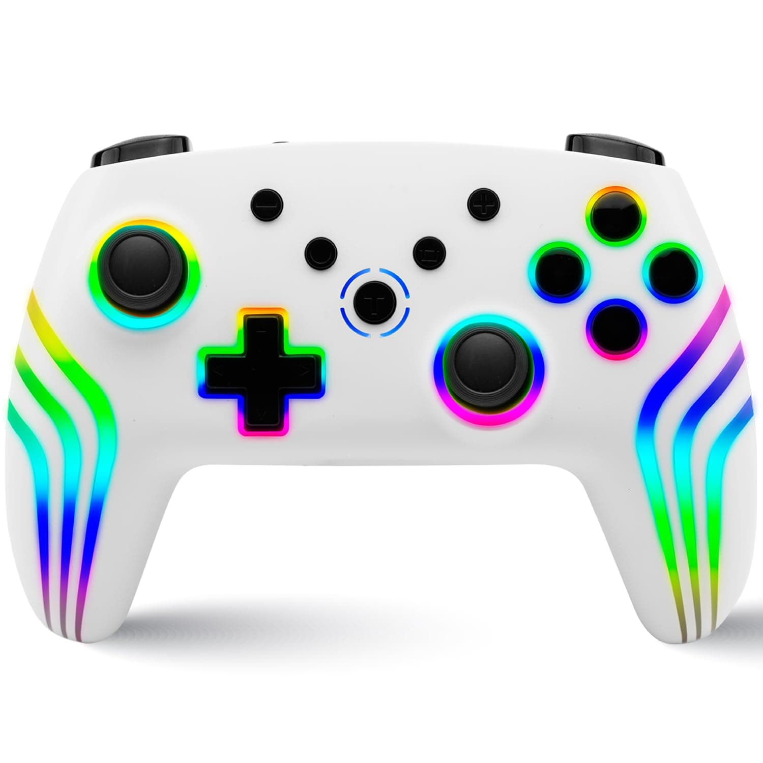 NITHO NEXUS Wireless Controller Kompatibel mit Switch/Switch 2/Lite/OLED/PC/Android, Gamepad mit 6 Achsen Gyroskop, RGB LED, Hall Effekt Trigger, Turbo, Vibration, Ergonomisch Joystick -Weiß Angebot bei HelloDeals