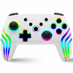 NITHO NEXUS Wireless Controller Kompatibel mit Switch/Switch 2/Lite/OLED/PC/Android, Gamepad mit 6 Achsen Gyroskop, RGB LED, Hall Effekt Trigger, Turbo, Vibration, Ergonomisch Joystick -Weiß Angebot bei HelloDeals