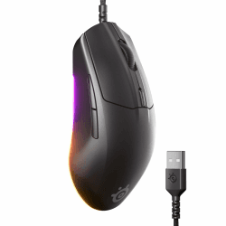 SteelSeries Rival 3 Gen 2 Gaming Maus - 8.500 DPI TrueMove Core-Optiksensor - 60 Millionen Klicks garantiert - Niedrige Latenz - 77 g leicht - PTFE-Gleitfüße - RGB - Schwarz Kabelgebunden Schwarz Angebot bei HelloDeals
