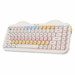 YUNZII C75 75% RGB Kabelloses Mechanisch Gaming Tastatur, BT5.0/2.4G/USB-C Creamy Tastatur Hot Swap NKRO,Niedliche Tastenkappen Gasket Mount mit Süße Kuchen für PC/Mac/Gaming (Beige, Candy Switch) Beige Candy Switch Angebot bei HelloDeals