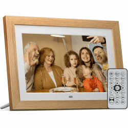 Digitaler Bilderrahmen 10 Zoll, BWJBSW Digitaler Bilderrahmen mit Fernbedienung, HD-Display Foto und Video, Unterstützung 32 GB SD-Karte, USB, automatische Drehung, Auto ON/Off, Abnehmbarer Abnehmbarer Holzrahmen | 10,1 Zoll Fernbedienung Angebot bei HelloDeals