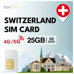 travSIM SIM Karte Schweiz | 25GB Daten SIM - 30 Tage planlaufzeit | Schweiz SIM Karte bietet unbegrenzten Internetzugang für Google, Facebook, Whatsapp, Instagram und mehr 30 Days - 25GB Angebot bei HelloDeals