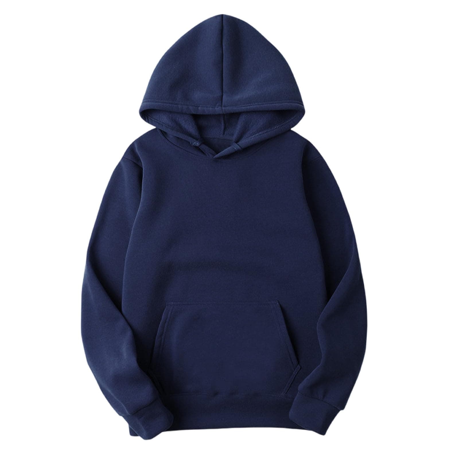 KOG Hoodie Damen Elegant Hooded Sweatshirt Einfarbig Kapuzenpullover Basic Frau Oberteile Elegante Sweatshirt mit Kapuze Fashion Frauen Winter Bekleidung Einfarbige Slim Fit Retro Baumwolle Oberteil 02 Marine M Angebot bei HelloDeals