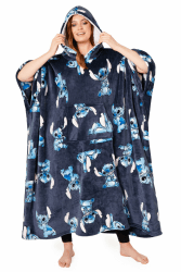 Disney Übergroße Damen Hoodie Decke mit Ärmeln - Stitch Oversized Kapuzenpullover Fleece Tragbare Decken für Frauen Angebot bei HelloDeals