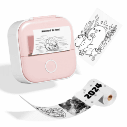 Odaro T02 Mini Drucker, Inkless Sticker Drucker Protable, Inkless Fotodrucker mit 1 Rolle Papier, Bluetooth Thermotaschendrucker für Notizen, Fotos, DIY Druck, Geburtstag, Rosa Angebot bei HelloDeals