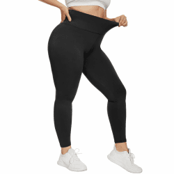 HIPOWER Leggings Damen High Waist Leggins Große Größen Blickdicht Schwarz Sportleggins Lang Bauchweg Plus Size Sporthose Elastische Yoga Pants Laufhose 3XL Schwarz Angebot bei HelloDeals