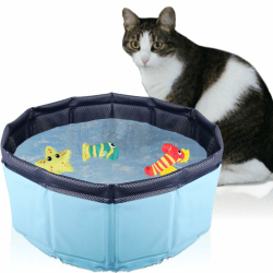 Stimo Faltbarer Katzen-Pool mit 3 Spielzeug Tierchen für Katzen 30 x 10 cm Katzenpool Angebot bei HelloDeals