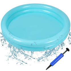 Planschbecken für Kinder, Kinderpool Ø60cm, Kinderplanschbecken, Schwimmbecken Kinder, Aufblasbarer Pool Kinde, Aufblasbares Kinderpool für Zuhause, Outdoor, Garten, Strand, Balkon Angebot bei HelloDeals