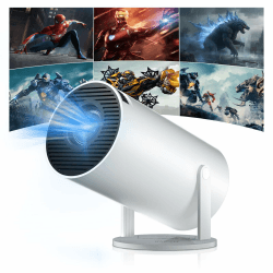 Salange Mini Beamer,Unterstützt 4K Mini Projektor WiFi 6 BT5.2,Projektor Android OS 11.0 4k Heimkino,180°Drehen Smart Projector,Beamer Handy für Phone/Xbox/Laptop/TV Stick/USB,Weiß HY300Pro+ Angebot bei HelloDeals