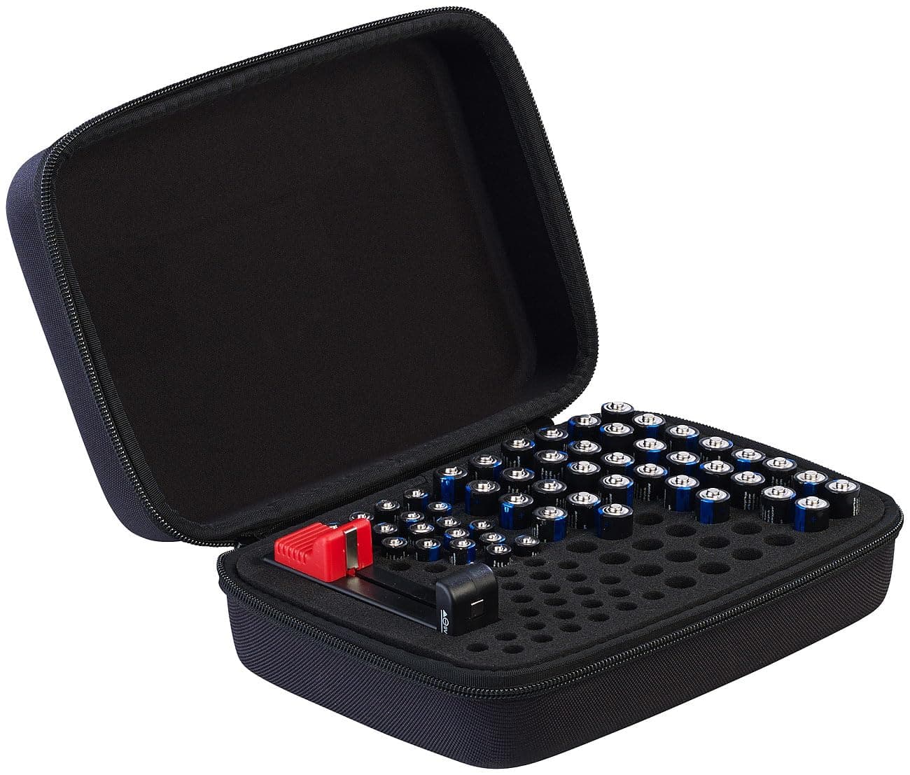 tka Köbele Akkutechnik Batterie Aufbewahrung: Aufbewahrungstasche für bis zu 96 Batterien mit Batterie-Tester (Case, Batterieaufbewahrungsbox, Koffer Organizer) Angebot bei HelloDeals
