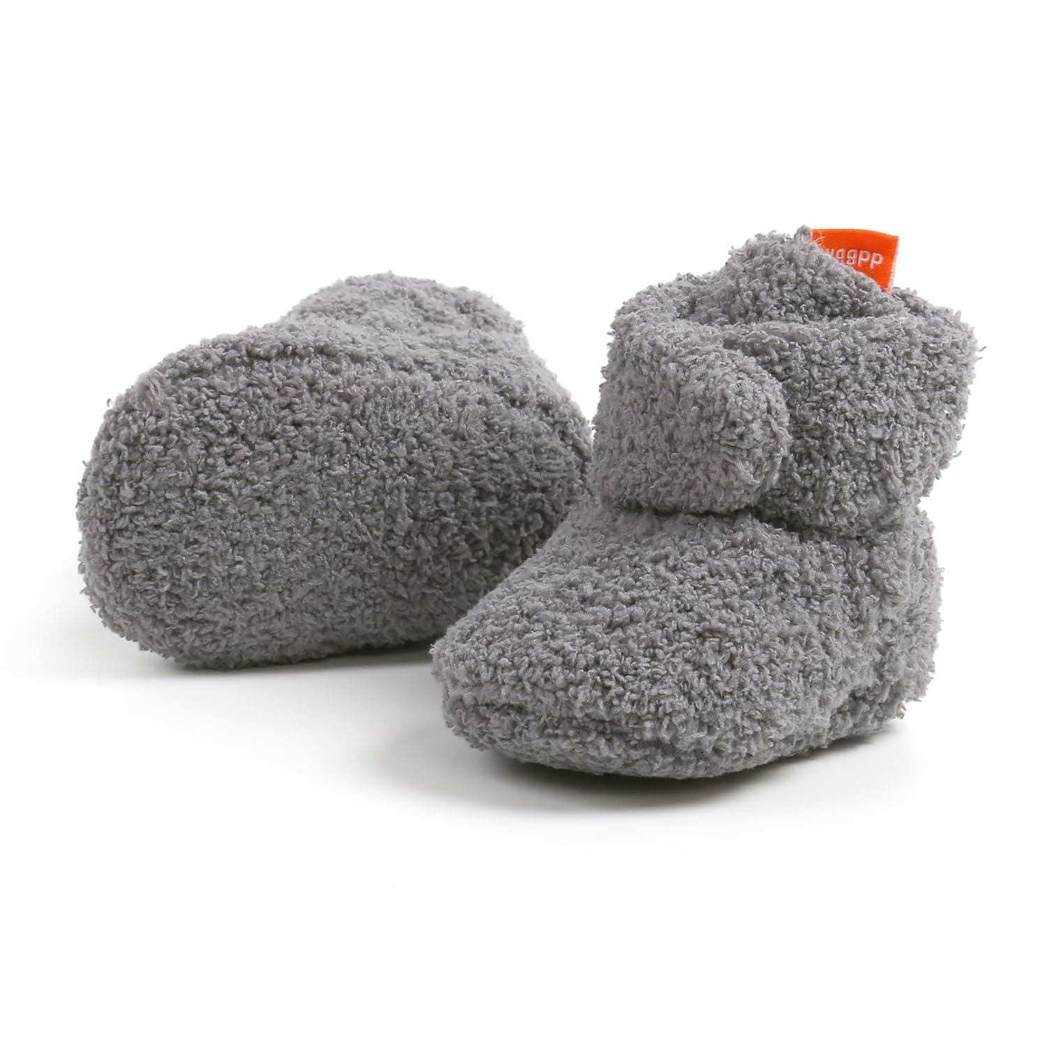 RVROVIC Baby Jungen Mädchen Kuschelige Fleece-Stiefel mit rutschfestem Boden Warme Wintersocken Hausschuhe 6-12 Monate A Dark Grau Angebot bei HelloDeals
