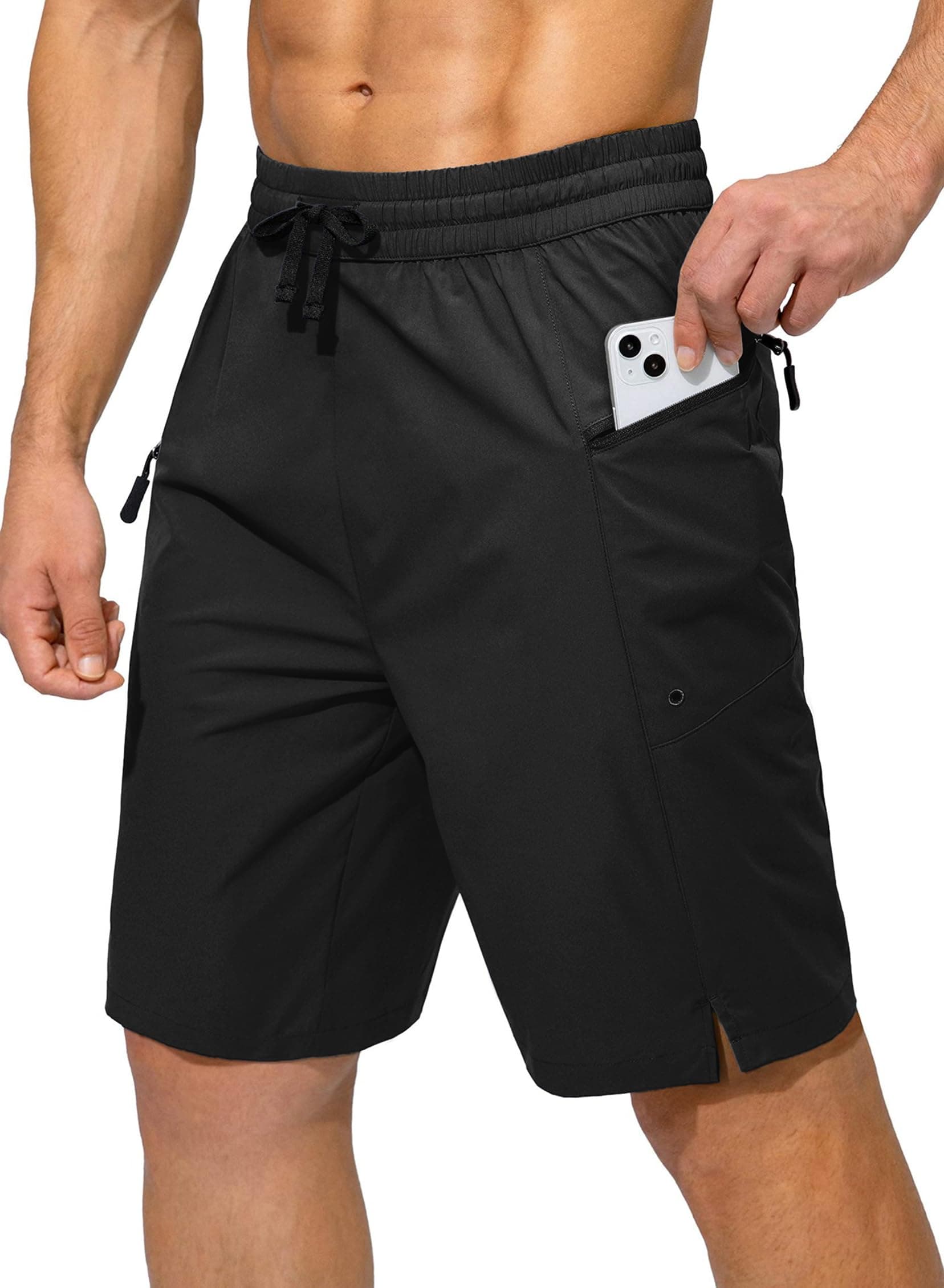 Tansozer Badehose Herren Schnelltrocknend Badeshorts Boardshorts Schwimmhose mit Mesh-Futter und Reißverschlusstasche Schwarz L Angebot bei HelloDeals
