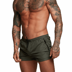 Badehose für Herren Schnelltrocknend Badeshorts Kurz Herren Badehose Männer Schwimmhose Boxer Kurze Hose Schwimmshorts mit Reissverschluss L Armygrün Angebot bei HelloDeals