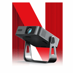 Smart Beamer Netflix Offiziell Mini Projektor 4K mit Autofokus ＆ Trapezkorrektur, VOPLLS 700ANSI 1080P Full HD WiFi6 Bluetooth Beamer Klein Heimkino/Outdoor 360° Drehbar Projector für Handy (Schwarz) Schwarz-Smart Beamer/Netflix Offiziell/360° Drehbar Angebot bei HelloDeals