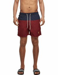 Urban Classics Block Swim Shorts Männer Badeshort schwarz Activewear, Basics, Sport, Streetwear L Nvy/Burgundy Angebot bei HelloDeals
