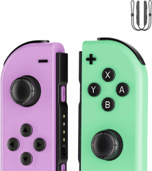 Keero Switch Controller, 2er-Set Kabelloser Controller Joystick kompatibel mit Switch/OLED/Lite mit Wake-up, Dual Motors, 6-Axis Groscope Lila und Cyan Angebot bei HelloDeals