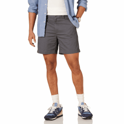 Amazon Essentials Herren 18 cm Chinoshorts Mit Klassischer Passform 33W Dunkelgrau Angebot bei HelloDeals