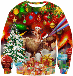 TUONROAD Herren Damen Weihnachtspullover 3D Lange Ärmel Ugly Christmas Sweater Sweatshirt S-3XL 1 B Tier Rot L Angebot bei HelloDeals