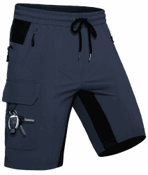 Wespornow Kurze Hose Herren Shorts Sommer mit 5 Taschen Stretch Leichte Cargo Sporthose Arbeitshosen Männer Kurz Wanderhose Bermuda Jogginghose Chino MTB Cargohose Gym Leinen L Marineblau Angebot bei HelloDeals