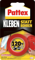 Pattex Kleben statt Bohren Klebeband, extra starkes doppelseitiges Klebeband, Doppelklebeband für Montagearbeiten innen & außen, Wandbefestigung ohne Bohren, 19mm x 1,5m Weiß 1.5 m Angebot bei HelloDeals