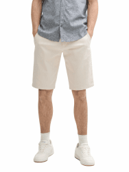 TOM TAILOR Herren Stretch Slim Chino Shorts mit Gürtel 38 37142 - White Beige Zig Zag Structure Angebot bei HelloDeals