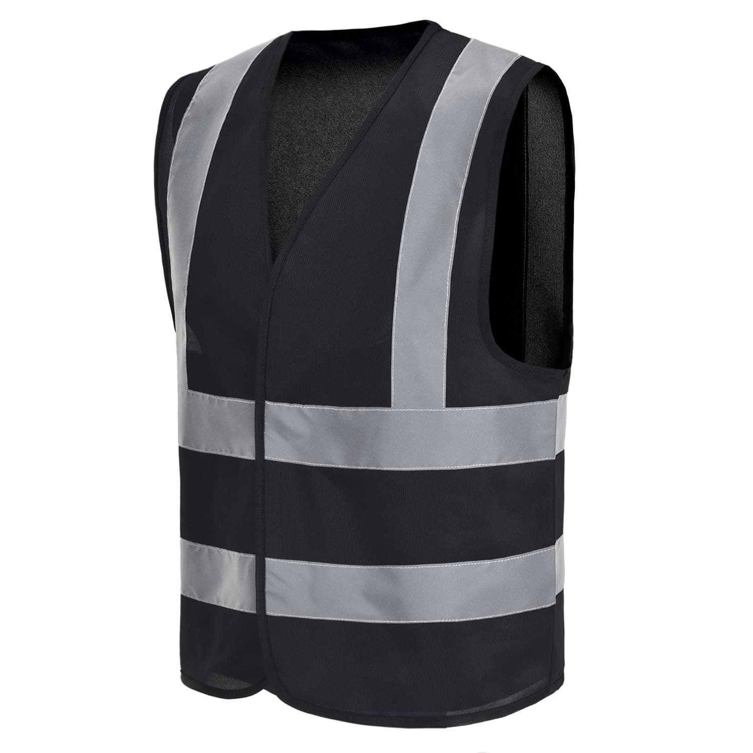AYKRM 12 Farben Sicherheitsweste Warnweste Reflektierendes WarnschutzWeste Warnweste mit Reflektorstreifen Arbeitsweste L Schwarz Angebot bei HelloDeals