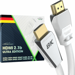 KabelDirekt – 10K & 8K HDMI Kabel, HDMI 2.1 b, zertifizierte Ultra Edition für maximale Performance – 2m (48G, Ultra High Speed, 8K@60Hz/4K@144Hz, Gaming PC/PS5/Xbox, HDMI-zertifiziert, weiß) 2m Weiß Angebot bei HelloDeals