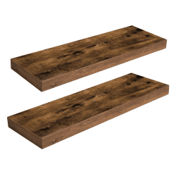 HOOBRO Wandregal, Schweberegal 2er-Set, stabile Wandboards, 60 x 20 x 3,8 cm Hängeregale, mit unsichtbaren Halterungen, für Bad, Schlafzimmer, Küche, Büro, Wohnzimmer, Vintagebraun EBF60BJ01 Vintagebraun 60 cm Angebot bei HelloDeals