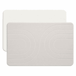 Feilifan Stein-Badematte – Kieselgur Matte, Schnell Trocknende Kieselgur-Duschmatte, Wasserabsorbierende Steinmatten für Badezimmer und Küche, Leicht zu Reinigen (59,7 x 38,1 x 1 cm, weiß) Angebot bei HelloDeals