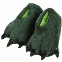 LANFIRE Unisex Soft Plüsch Haus Hausschuhe Tier Kostüm Pfote Claw Schuhe 28/34 EU Grün Angebot bei HelloDeals