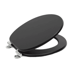 WC Sitz Mit Absenkautomatik,Hochwertige Und Stabile Antibakterieller Toiletten, MDF Holzkern,Stabile QualitäT,Einfache Montage Wc Deckel Klobrille (black) Angebot bei HelloDeals