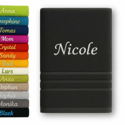 Personalisiertes Badetuch mit Namen Schön Bestickt Name Benutzerdefinierte Handtuch 140 x 70 cm Badetuch Baumwolle Handtuch (Dunkelgrau) Angebot bei HelloDeals