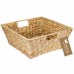HMF Geschenkkorb leer, Aufbewahrungskorb geflochten aus Wasserhyazinthe | Rechteckig | 30 x 30 x 12 cm Rechteckig, Wasserhyazinthe Angebot bei HelloDeals