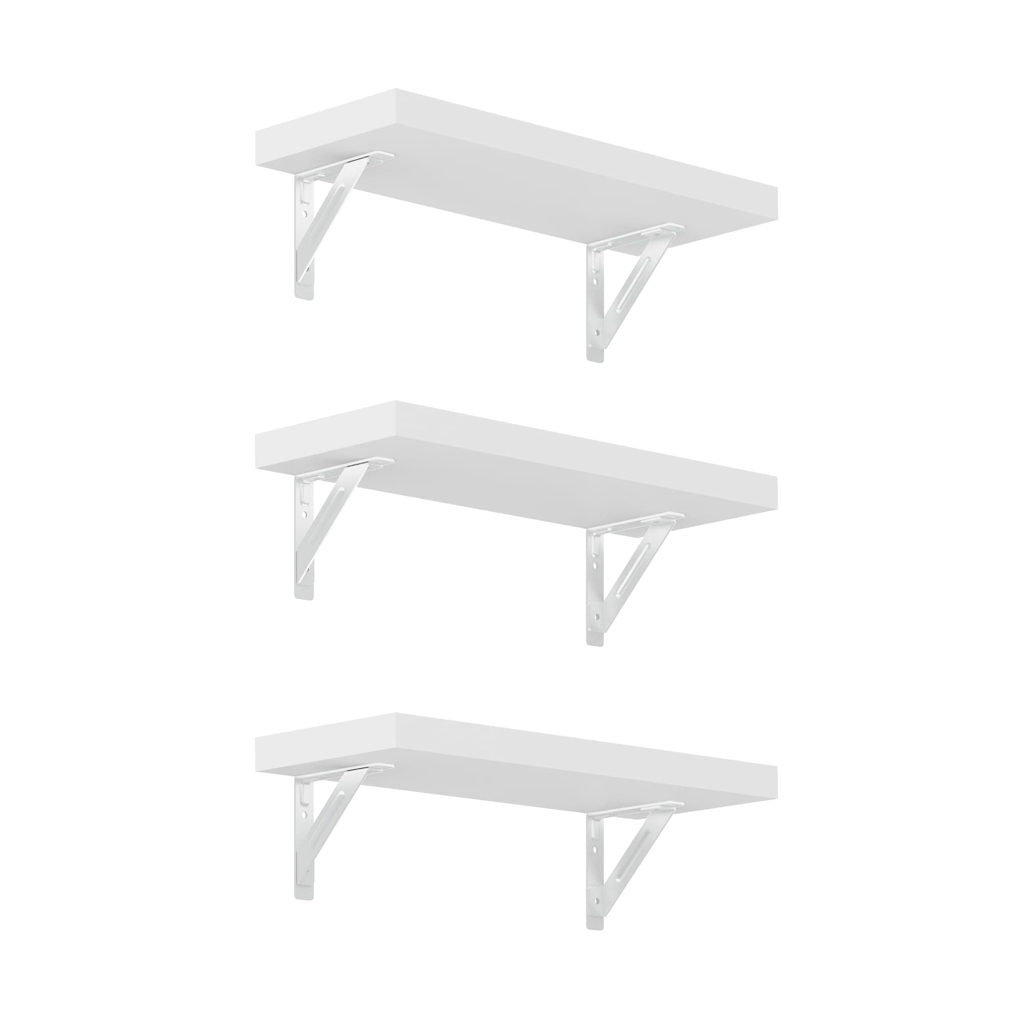 FLEXISPOT Wandregal Holz 400×150×25 mm – 3er-Set Schweberegal Weiß, Bücherregal aus Holz, 20 kg belastbar, modern & platzsparend Wandboard, dekoratives Hängeregal für Wohnzimmer, Küche, Bad oder Büro Angebot bei HelloDeals