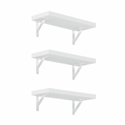 FLEXISPOT Wandregal Holz 400×150×25 mm – 3er-Set Schweberegal Weiß, Bücherregal aus Holz, 20 kg belastbar, modern & platzsparend Wandboard, dekoratives Hängeregal für Wohnzimmer, Küche, Bad oder Büro Angebot bei HelloDeals