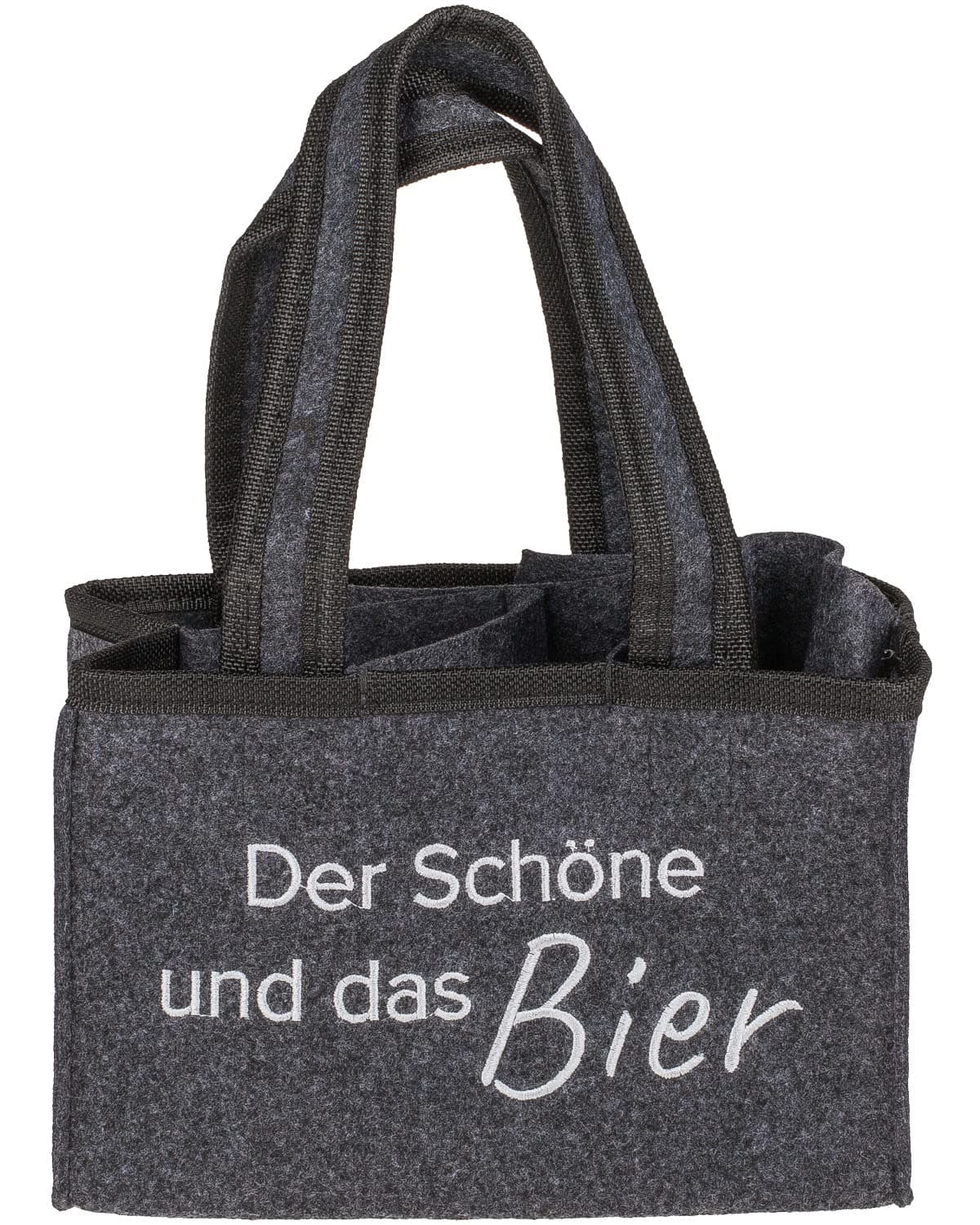 Out of the blue Flaschentasche Bierträger Flaschenträger für 6 Flaschen Der Schöne und das Bier, 71/2652, Grau Angebot bei HelloDeals